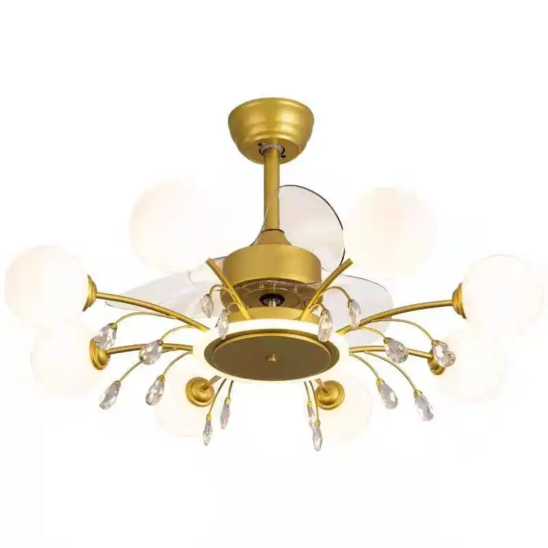 

Nordic fan lamp living room light luxury magic bean molecule fan chandelier dining room household integrated tmall Genie ceiling