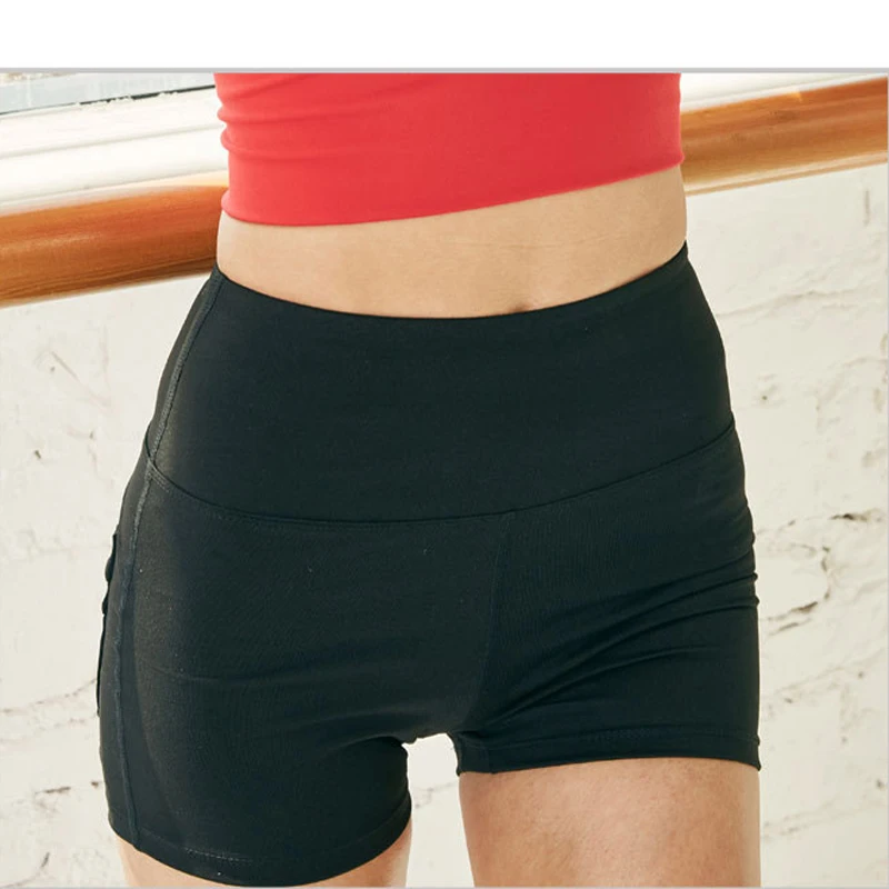 Спорт Фитнес-шорты Женщины высокой талией бег тренажерный зал тренировки