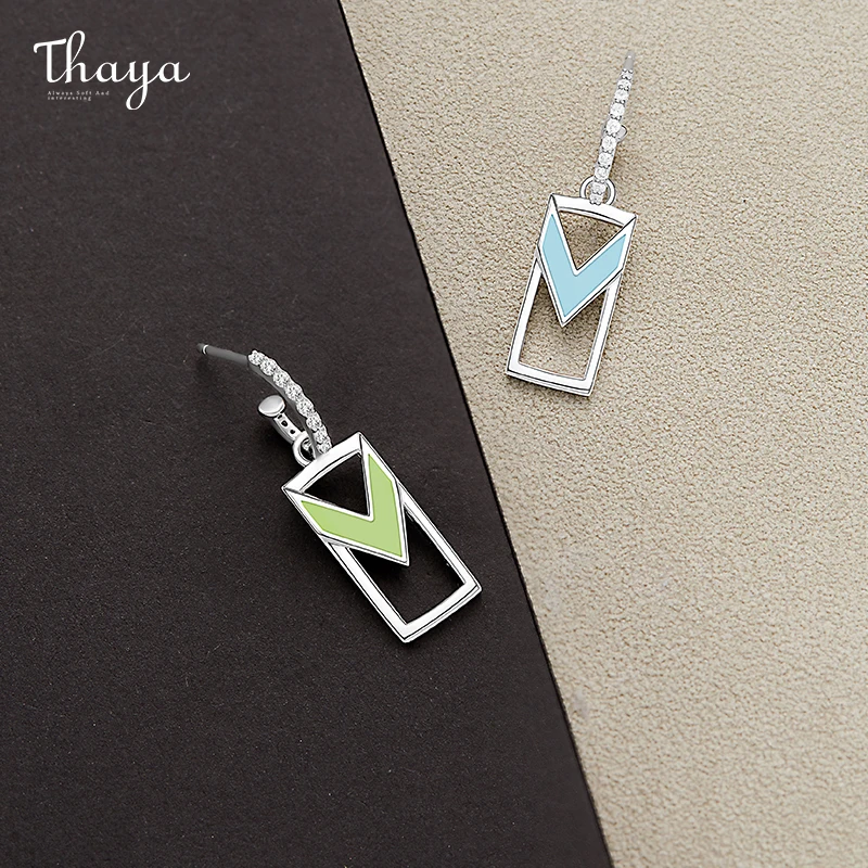 

Thaya Real 925 Silver Arrow Earring Silver Stud Plated 18K Gold Enamel Zircon Stud Charm For Women Fine Fashion Jewelry Gift