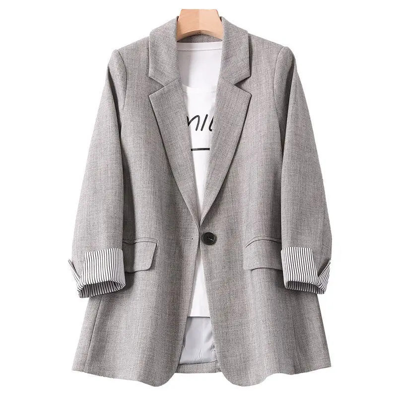 

Autumn New Women Blazer Casual Slim Fit Long Sleeve Suit Top Blazer Outer Jacket New Plus Size 4XL 2021 Fashion Designer Brand