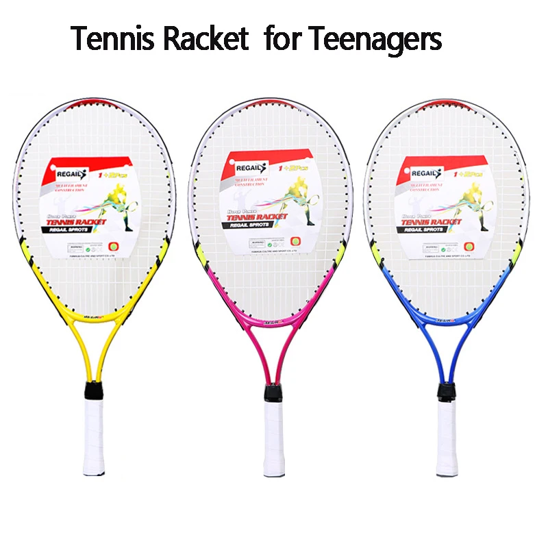 

Детская прочная Теннисная ракетка 23 дюйма, ракетка для подростков из алюминиевого сплава, мягкая Теннисная ракетка с полиуретановой ручкой...