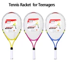 Детская прочная Теннисная ракетка 23 дюйма, ракетка для подростков из алюминиевого сплава, мягкая Теннисная ракетка с полиуретановой ручкой и сумкой для начинающих