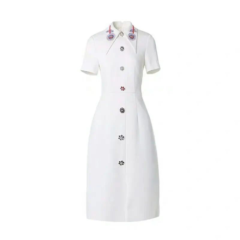 

Early autumn women's dress 202 evening dress women's white simple and generous, usually can wear dress women