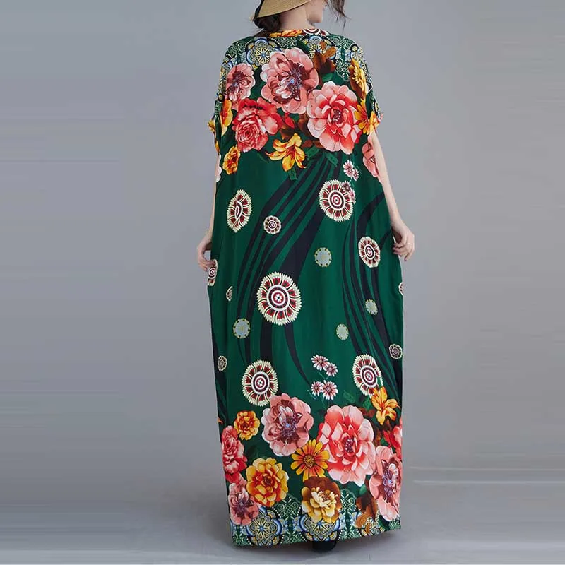 

New Plus Size Cotton Linen Summer Women Dress 4XL 5XL 6XL Fashion Floral Print Dress 2021 Vintage Ladies Beach Bohemia Dress