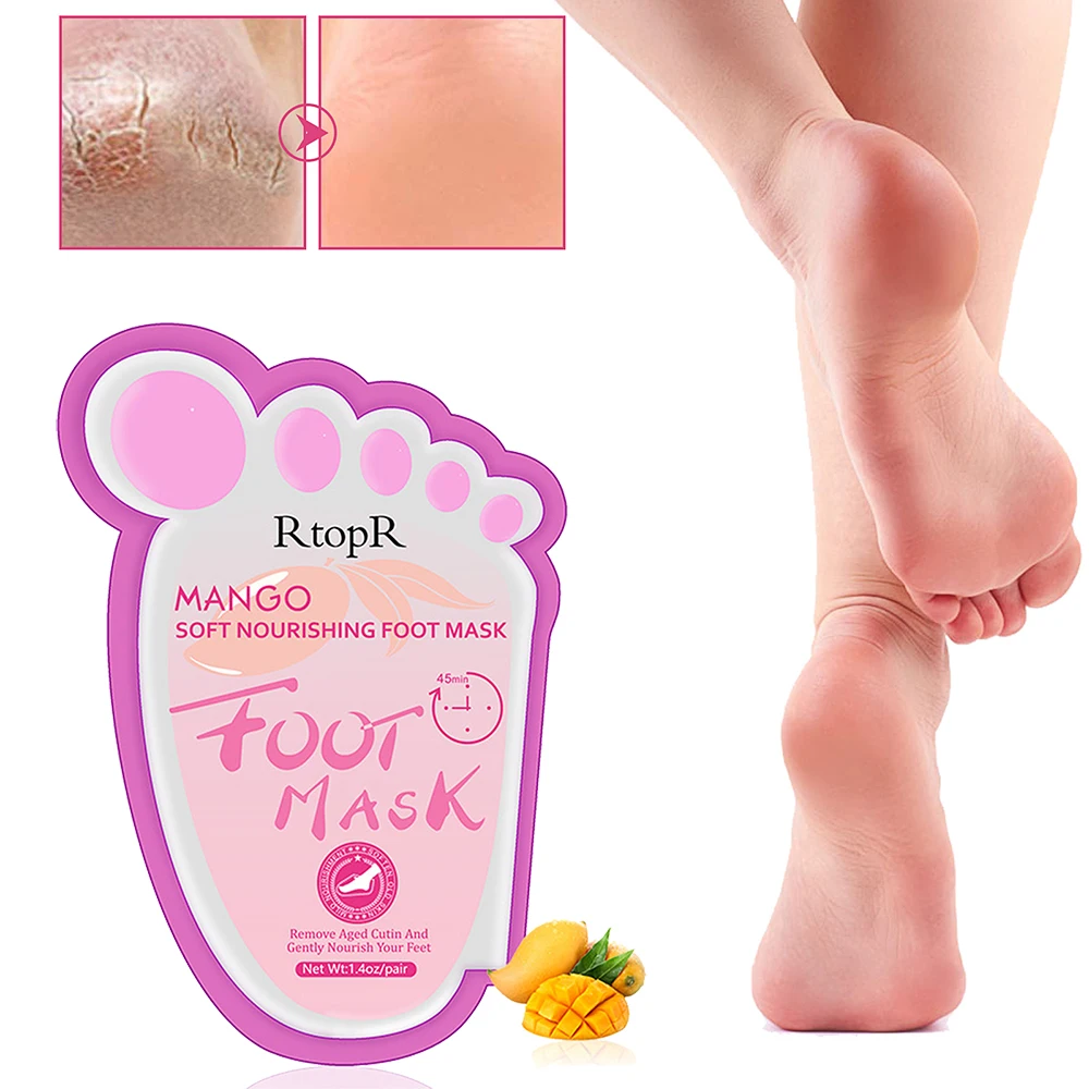 

1PC Mango Soft Nourlshing Foot Mask Moisturizing Repairing Remove Dead Skin Calluses Smooth Brighten Feet Skin Care Scrub Socks