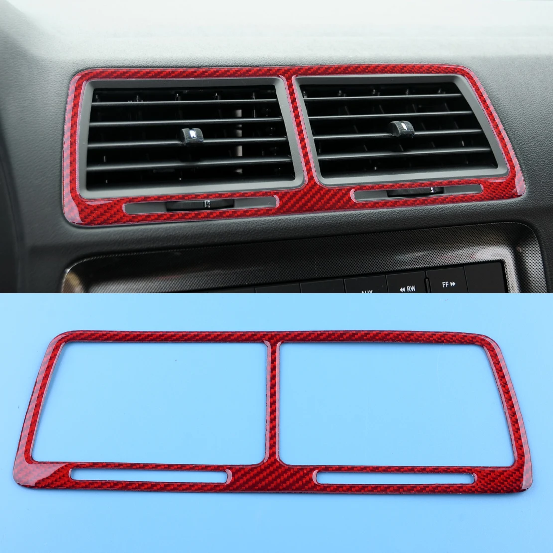 

Красная Передняя Центральная решетка воздуховода из углеродного волокна, отделка для Dodge Challenger 2008 2009 2010 2011 2012 2013 2014