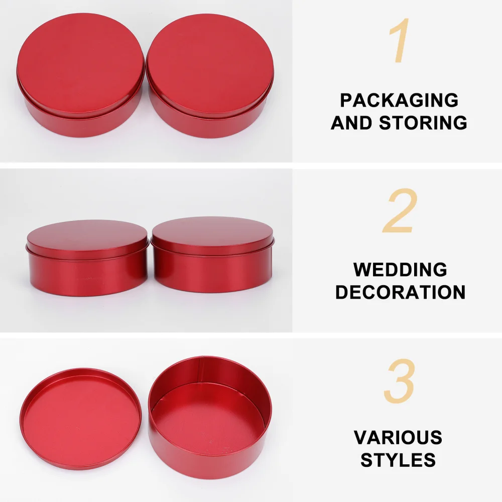 

12pcs Round Iron Candy Containers Metal Gift Holders Delicate Storage Holders