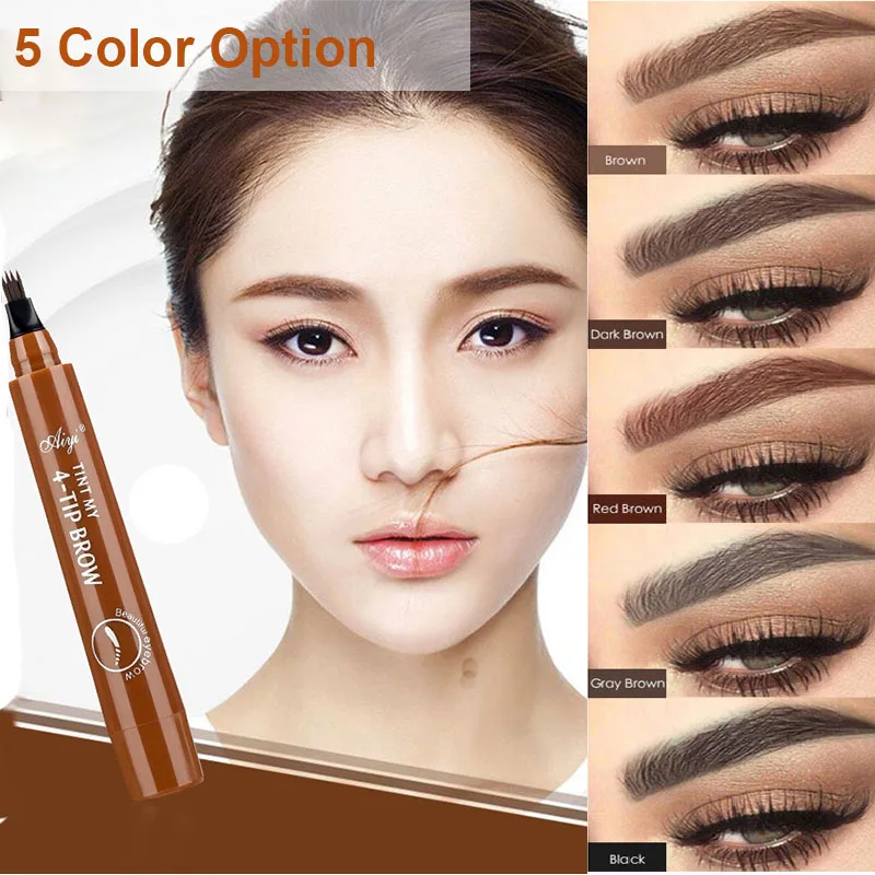 Карандаш для бровей с 4 точками Eyebrown микроблейдинг ТИНТ тату-ручка краска макияжа