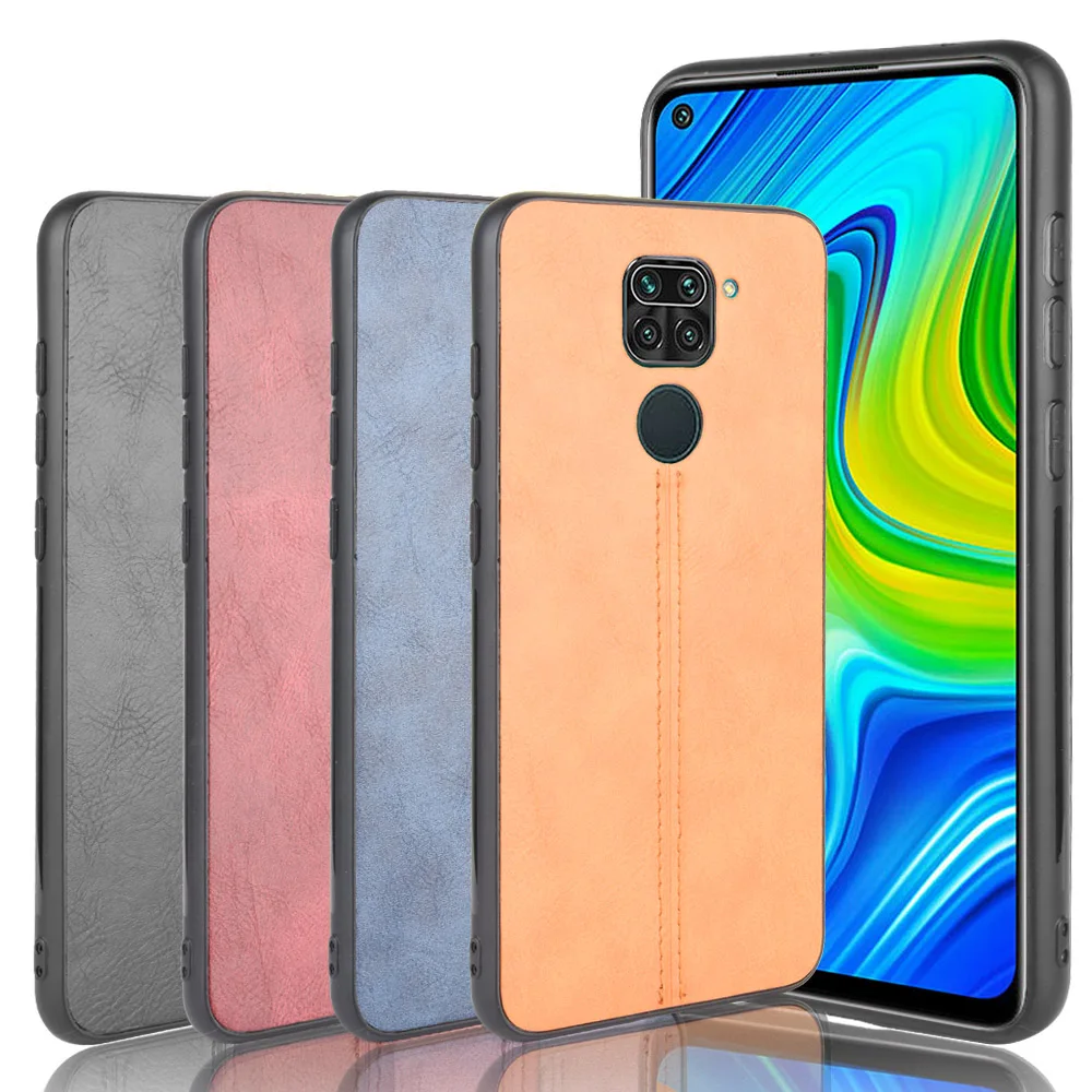 

For Xiaomi Redmi Note 9 Case Redmi Note9 Suture Calfskin Soft Edge PU Leather Hard Phone Cover For Xiaomi Redmi Note 9 Bag Case