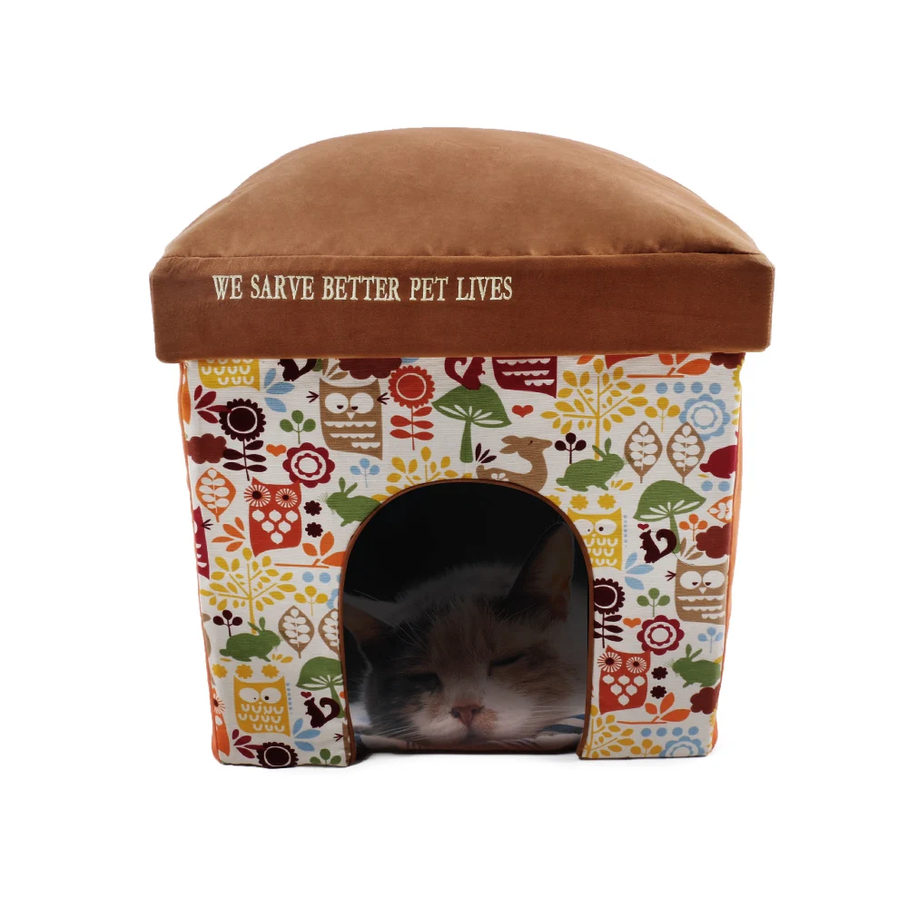 2-в-1 складной моющийся теплый домик для домашних питомцев кошек маленьких собак