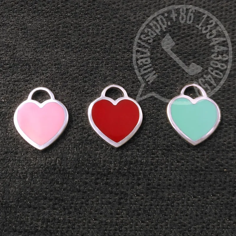 

Original 1:1 Sterling Silver Tif Pendant High Quality Fashion Enamel Heart Pendant Ladies Necklace Pendant Luxury Jewelry Gift