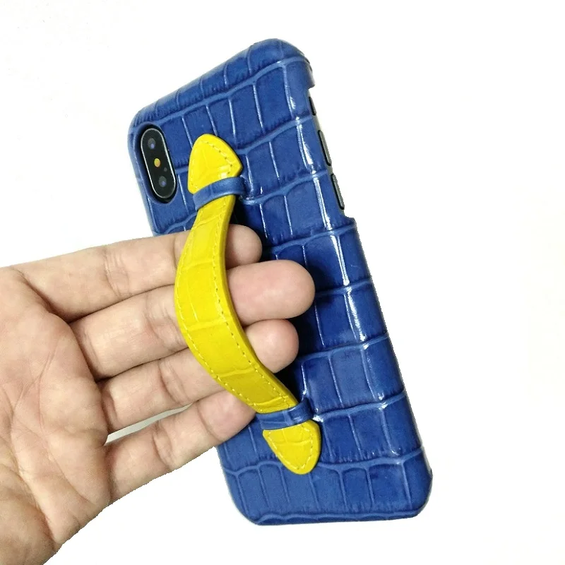 Чехол из натуральной кожи с держателем на ручном ремешке для iPhone X XS Max XR 10 7 8 Plus