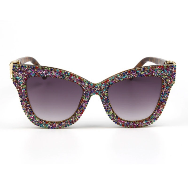 

Женские солнцезащитные очки в стиле ретро с сияющими бриллиантами кошачий глаз, роскошные брендовые винтажные Стразы 2020