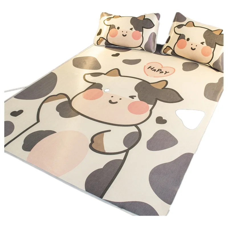 

Bedding Set Osaka Printed Ice Silk Mat King 3-Piece Folding Cartoon Washable Ice Silk Air Conditioning Mat
