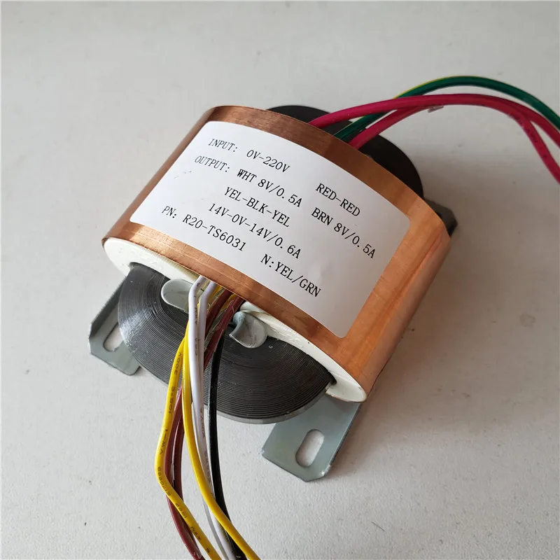14V 0 0.6A 8V 0.5A трансформатор R Core R20 пользовательские 220V вход 25VA медный щит пре