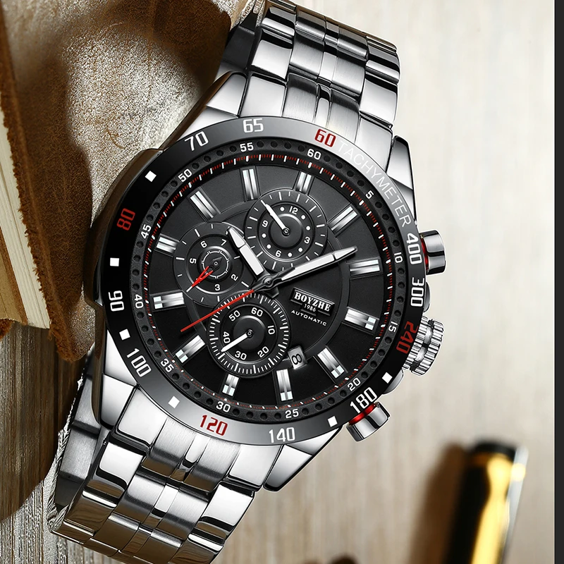 

BOYZHE Automatic Watch Men Top Brand Luxury Men's Mechanical Watches Fashion Business Relojes Waterproof Relogio Masculino 2021