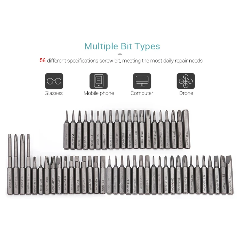 Xiaomi Wowstick 1F+ 1F Pro Mini Electric Screw Driver Set Bits Toolkit Alloy Body LED Light for Phone Laptop Digital Products |