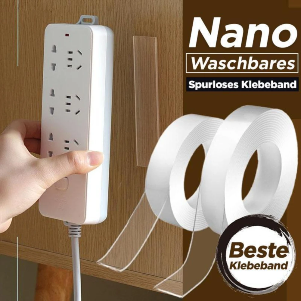 

1/3/5M Nano Magic Tape Transparent Double Sided No Trace Reusable Waterproof Adhesive Tape Cleanable Home Силиконовая Липкая Лен
