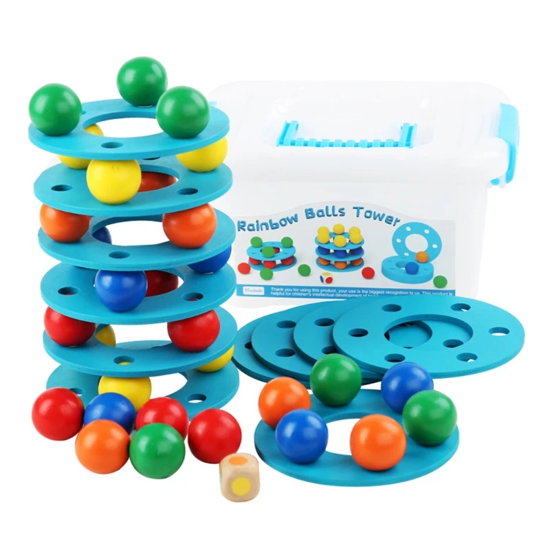 

Stacking Toy Sensory Jenga-Blocks Colorful Learning Toy Baby Boys Girls Present
