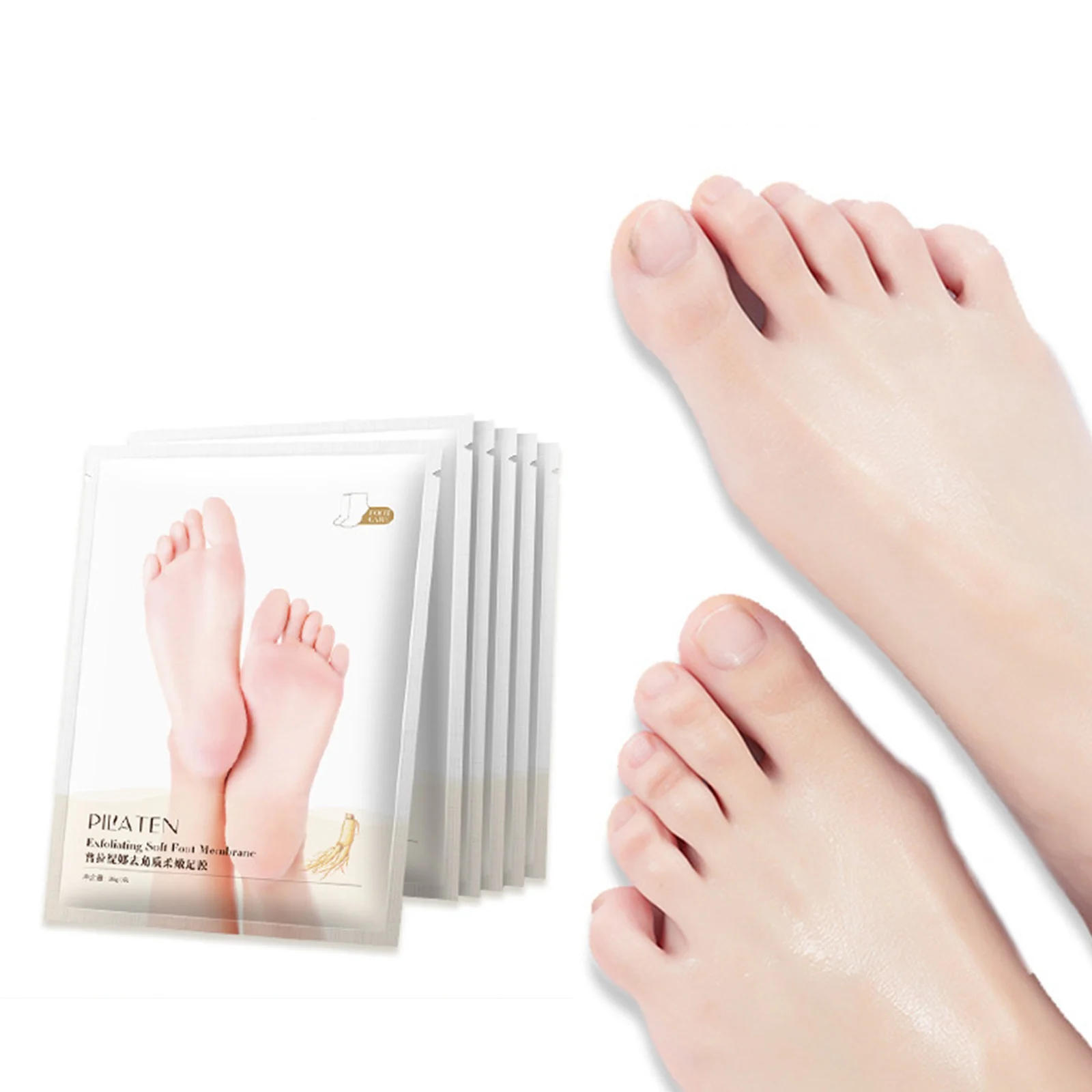 Pilaten 1 Пара Эксфолирующих Масок для Ног и Педикюрных Носочков для Снятия Отмершей Кожи и Пошелушивания Пяток