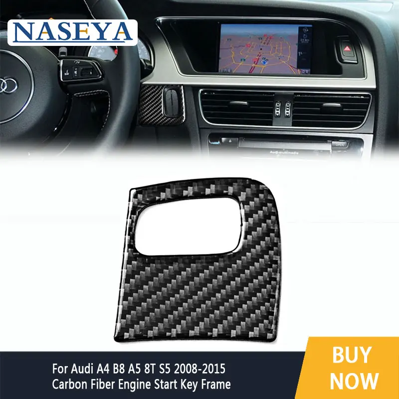 

Car Styling Carbon Fiber Engine Start Button Keyhole Frame Decorative 3D Stickers For Audi A4 A5 B8 8T S5 2008-2015