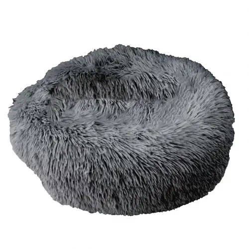Dark Grey Круглая пушистая мягкая плюшевая подушка для маленьких собак и кошек - Цвет: Dark Grey