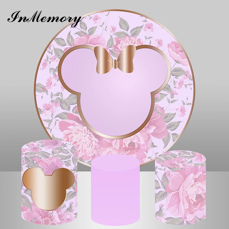 Фон для студийной фотосъемки с изображением розовой мыши и цветов - купить по