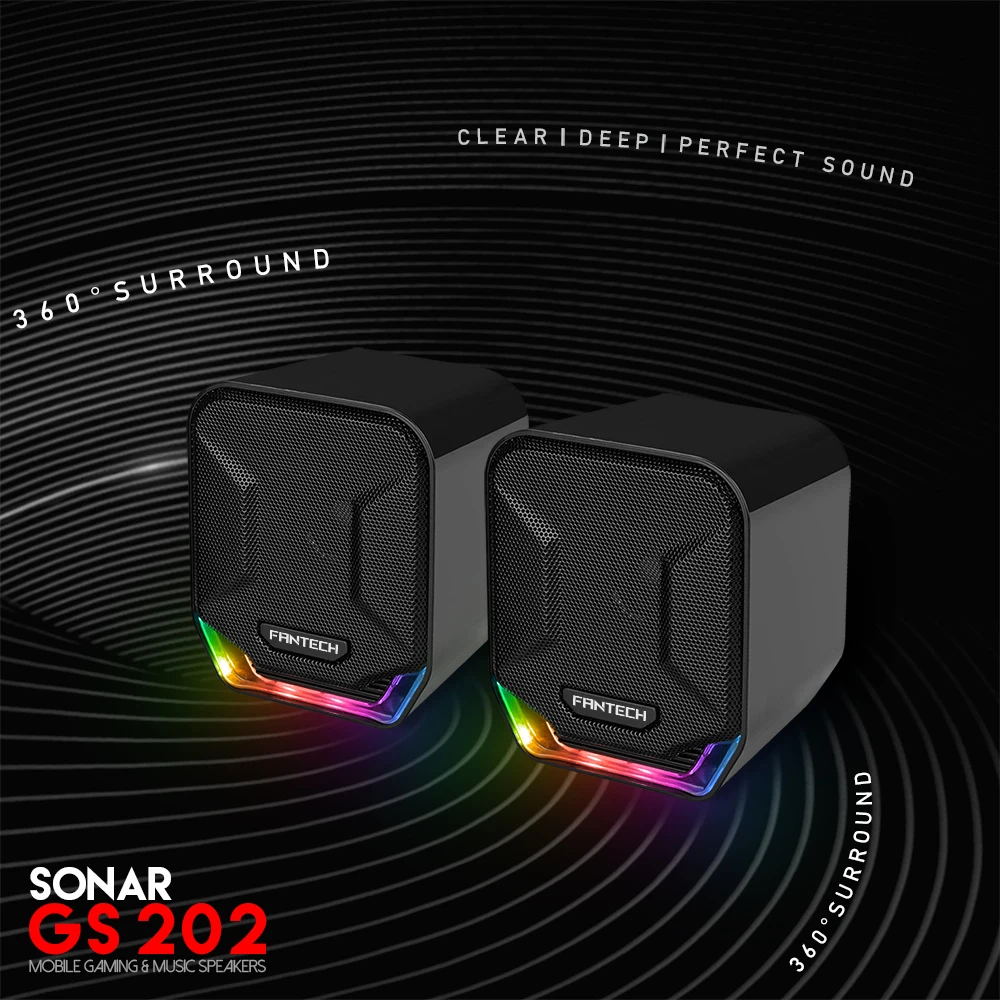 FANTECH GS202 RGB светодиодный динамик 3,5 мм разъем и USB разъем игровой динамик для FPS CS игровой плеер портативный динамик для PC Latpop
