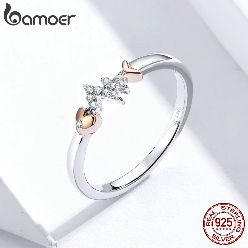Bamoer GXR635 серебряное кольцо в форме рыбьего сердца оригинальный дизайн