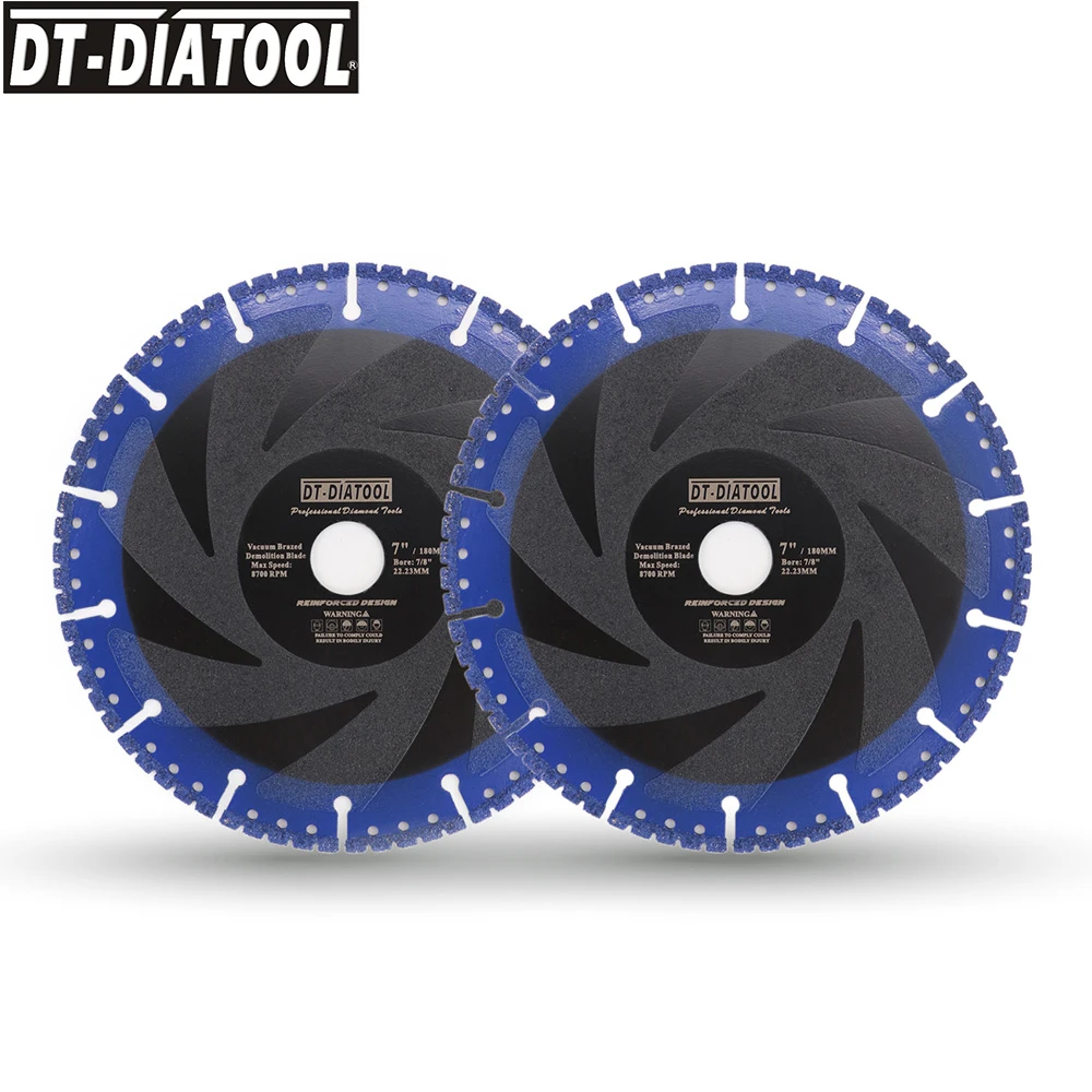 DT DIATOOL 2pcs 7&quot Vacuum Brazed Diamond Disc For Multi Purpose 180mm Rescue Blade|blade disc|cutting bladedisc blades |