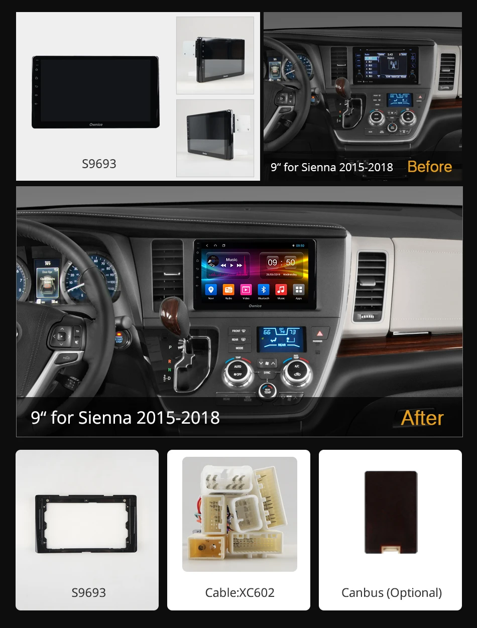 Ownice k3 k5 k6 Android 9 0 Автомобильный GPS радио для Toyota Corolla Auris Fortuner innova 2017 2018 Sienna DSP 4 Гб + 64