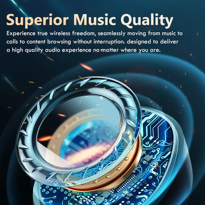 

Bluetooth Headphones TWS Wireless Headphones 2200Mah Charging Box Bluetooth 5.0 LED Display HiFi Headset Gamer With Microphone