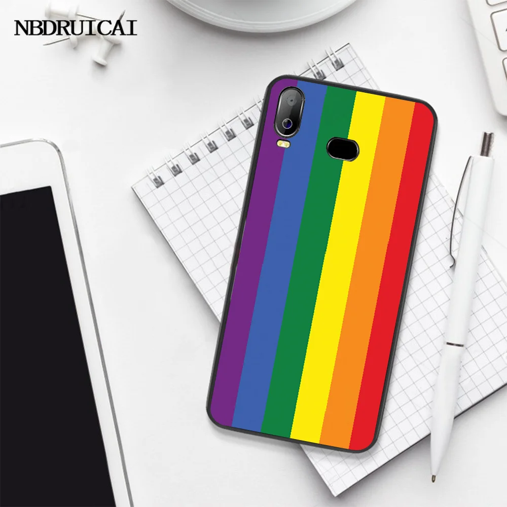 NBDRUICAI Gay Lesbian LGBT Rainbow Pride TPU black Phone Case Cover Hull For Samsung A10 A20 A30 A40 A50 A70 A71 A51 A6 A8 2018 | Мобильные
