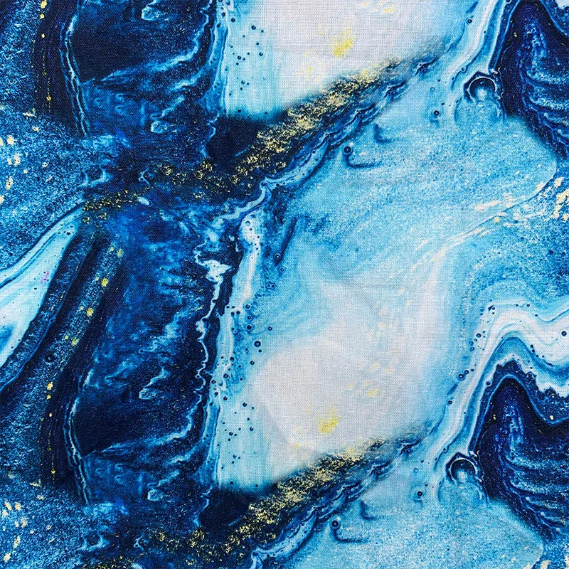 

Y.Zhe Beautiful 100% Cotton Fabric Blue Bottom Marbling Pattern Digital Printing Sewing Material Children Fabric Diy Shirt