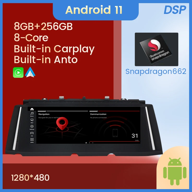 

8 ядер 8 + 256G Android 11 DSP автомобильный Радио мультимедийный плеер для BMW 7 серии E65 E66 F01 F02 2006-2015 CIC NBT GPS навигация RDS