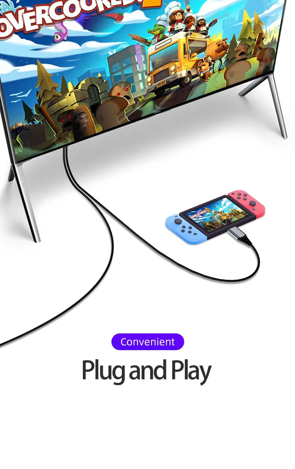 Адаптер для Nintendo Switch Hdmi 4K UHD TV видео проектор Hd ТВ адаптер 2 в 1 кабель конвертер