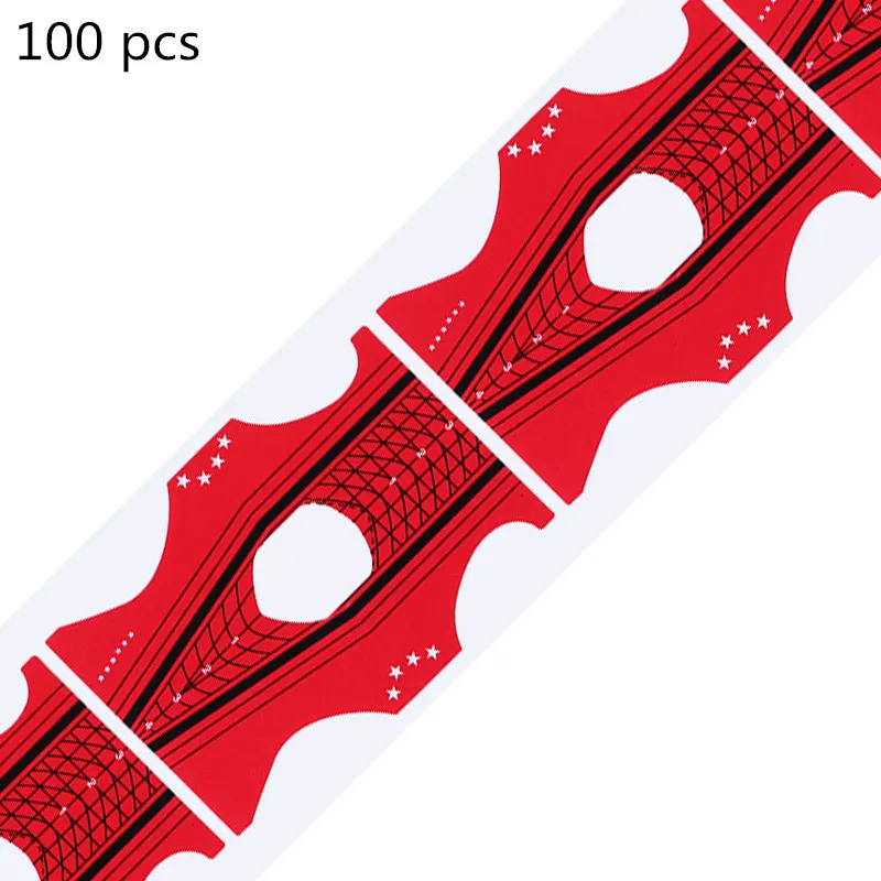 100pcs 03 10/20/100 шт Форма для ногтей французские акриловые УФ Гелевые Типсы для ногтей конструирующий гель продлевающий половой акт форма Руководство трафарет ногтей Красота инструментов "сделай сам" - Цвет: 100pcs 03