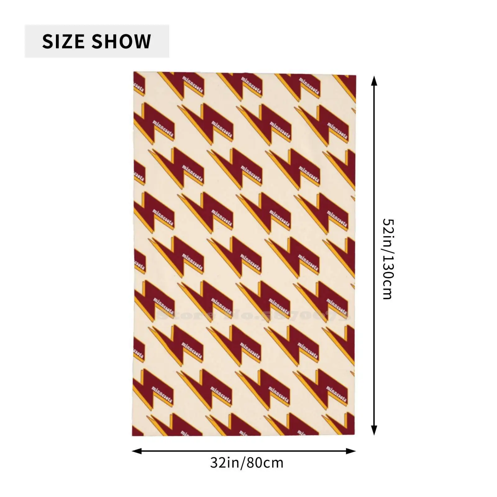 Модное мягкое банное полотенце Миннесота Университетский колледж Молния болта
