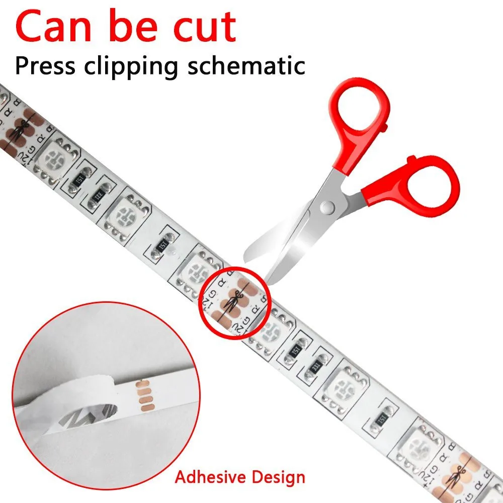 Водонепроницаесветодиодный Гибкая СВЕТОДИОДНАЯ лента SMD 5050 RGB 5 м 300