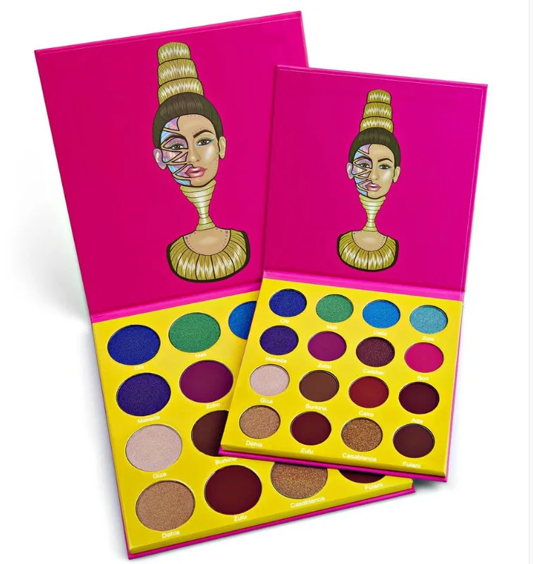 Палитра теней для век The Nubian 6 16 цветов голографические матовые блестящие