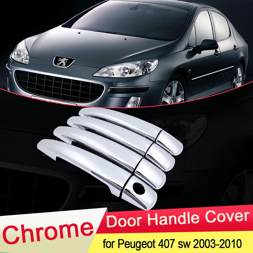 Для Peugeot 407 SW Coupe 2003 2004 2005 2006 2007 2008 2009 2010 хромированная дверная ручка накладка