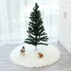 Меховой Коврик для вечерние, юбка из овечьей кожи, Рождественская круглая Искусственная елка для рождественской елки, юбка для домашвечерние, Декор