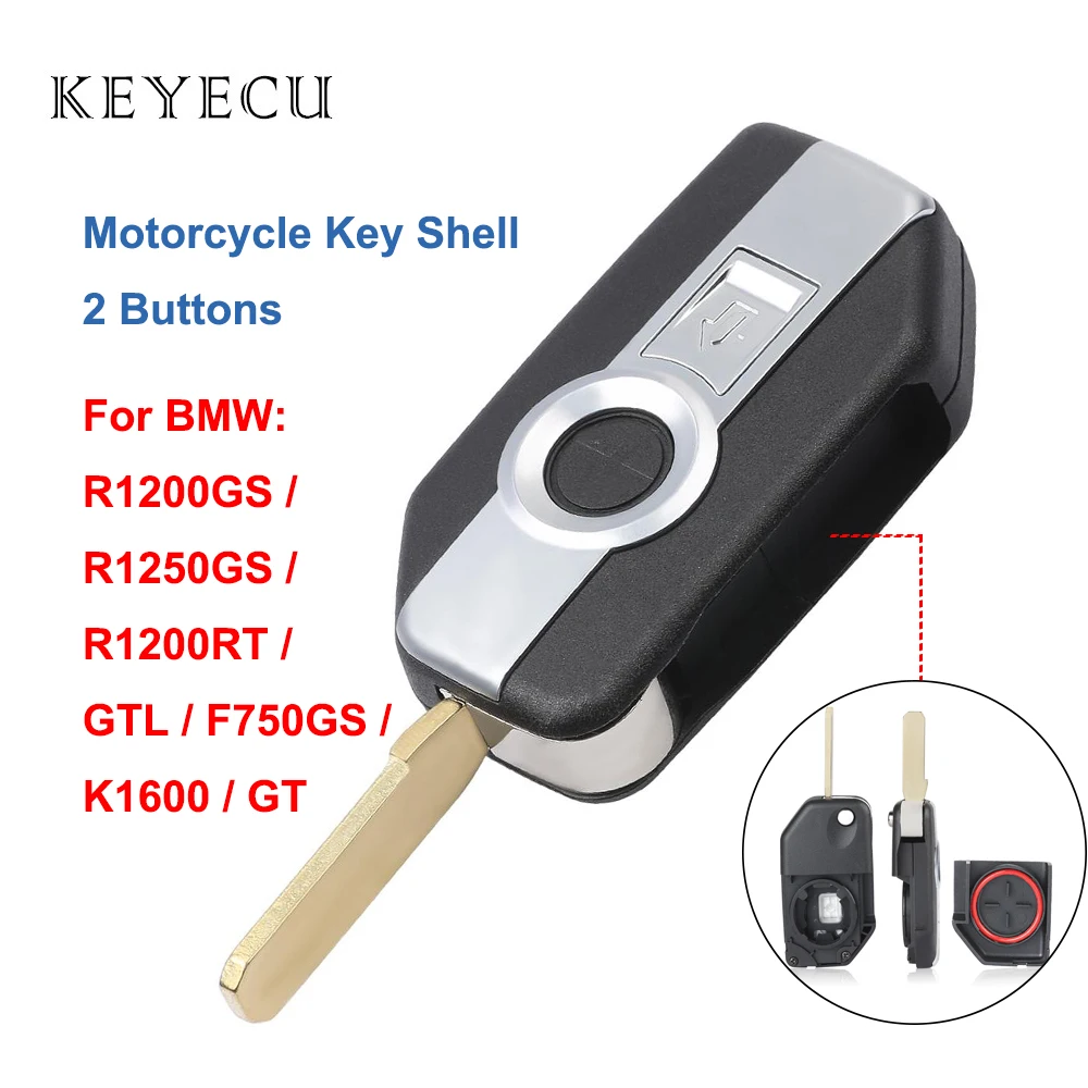 Keyecu мотоцикл дистанционного ключа оболочки чехол 2 кнопки для BMW R1200GS R1250GS R1200RT K1600