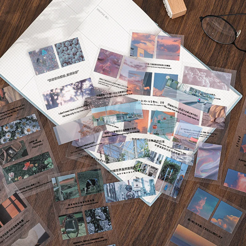 5 листов ПВХ креативные прозрачные декорации Декоративные наклейки для