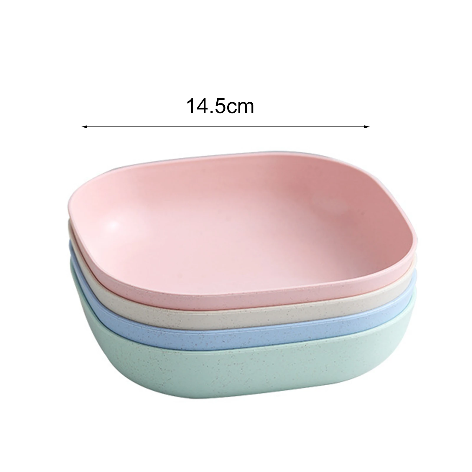 

Household Wheat Straw Unbreakable Fruit Salad Bowl Candy Color Snacks Fruit Bones Plate Square Salad Bowl Kitchen Tableware