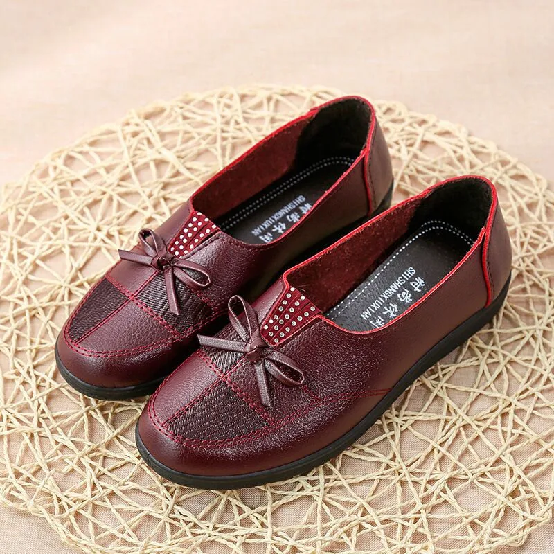 Wine Red-873 Новинка года; женские балетки на плоской подошве; Лоферы без застежки; женские мокасины из мягкой кожи; водонепроницаемые мокасины; балетки; zapatos mujer - Цвет: Wine Red-873