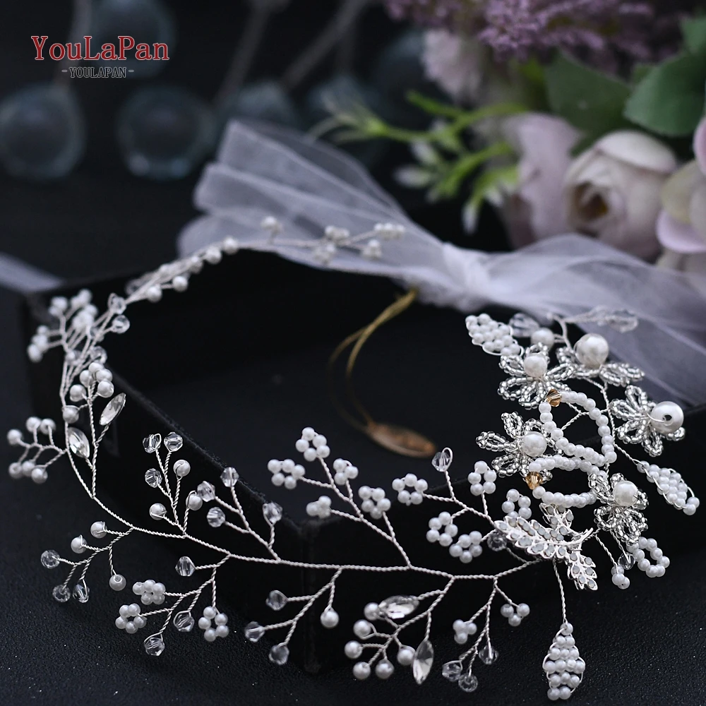 

YouLaPan HP07 Wedding Hair Vine Bridal Pearl Headband Hot Sale Wedding Headband for Women Fashion Hair Crystal Hairpiece