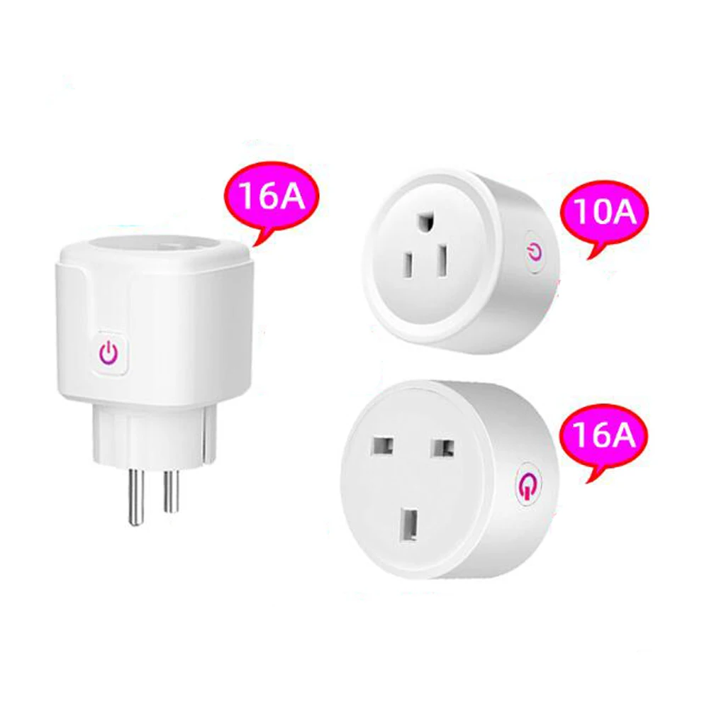 

Tuya WiFi EU Smart Plug 16A 220V Adapter Wireless Remote Voice Control Power Monitor Timer Socket for Google Home Alexa US/UK