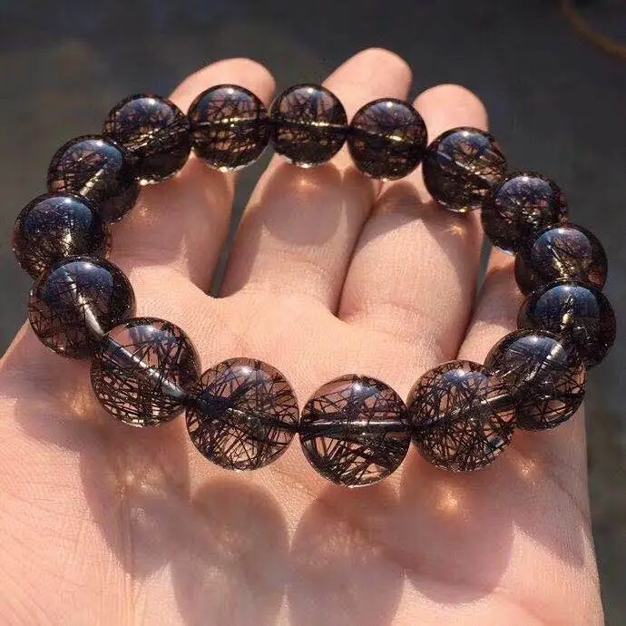 13 5 мм натуральные черные рутилированные кварцевые бриллианты кристалл