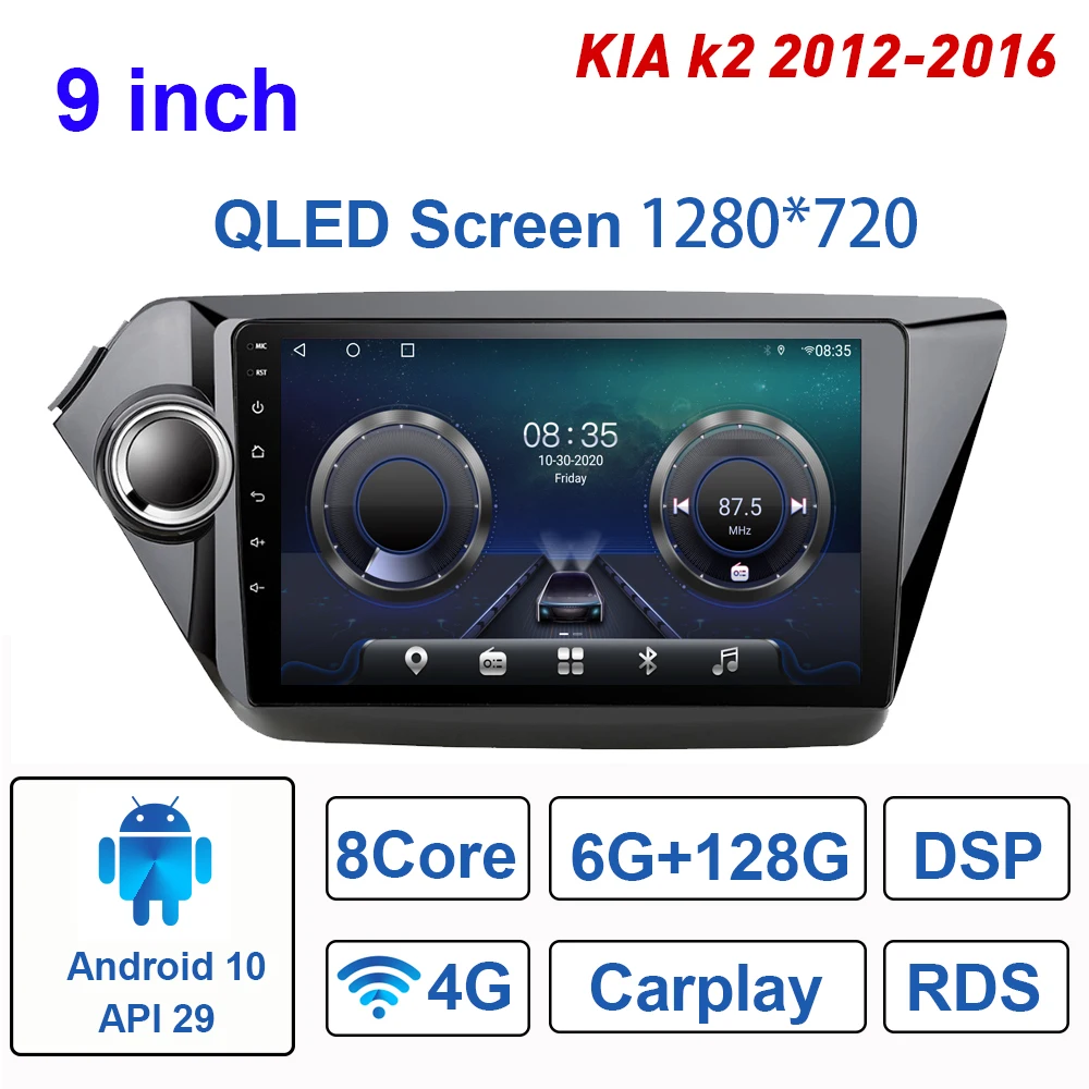 Автомагнитола TS10 для KIA K2 2012-2016, мультимедийный видеоплеер на Android 10, 9 дюймов, GPS, Wi-Fi, Bluetooth, 2 Din